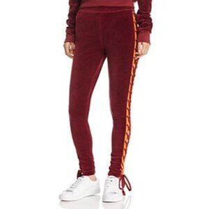 PUMA Womens Fenty by Rihanna Velour Lacing Leggings Casual Burgundy Size XS NEW